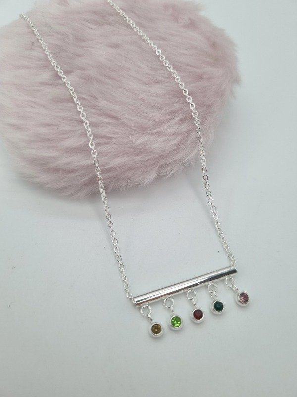 Producto - Cadena acero blanco dije perchita ptos strass colores