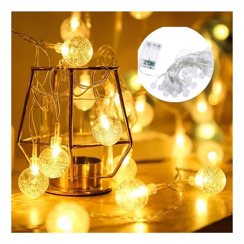 Producto - Guirnaldas De Luz De Bolita Cristal A Pila 28luces 5mts
