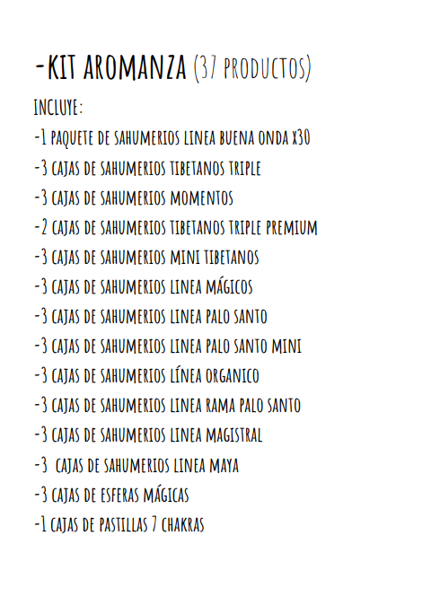 Producto - Kit Aromanza 3
