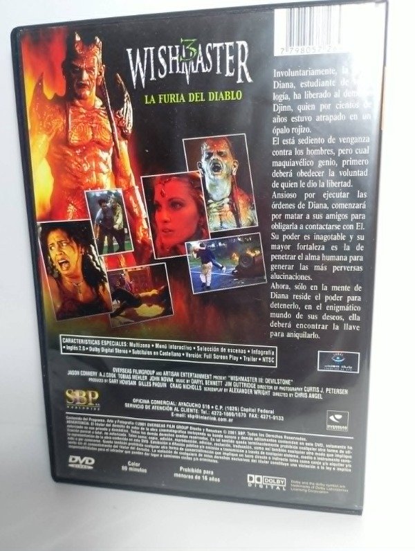 Producto - Whismaster 3 (Wishmaster 3: Beyond the Gates of Hell - 2001) - DVD - 1