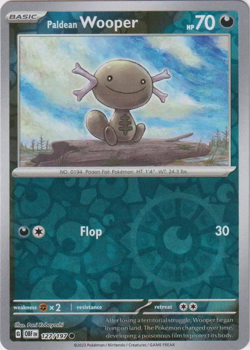 Producto - Paldean Wooper - 127/197 - Obsidian Flames - Reverse Holo