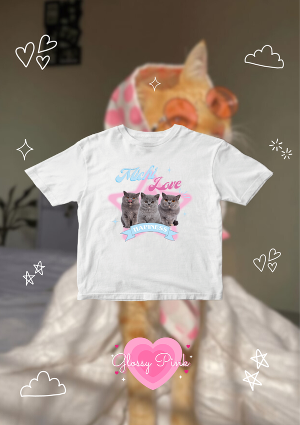 Baby Tee Michi Love Personalizable con fotos de tus mascotas - DTF