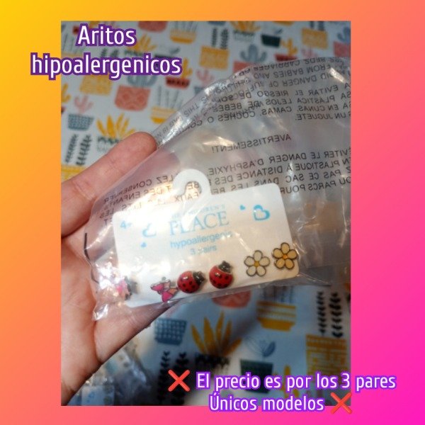Producto - Aritos hipoalergénicos x3 pares