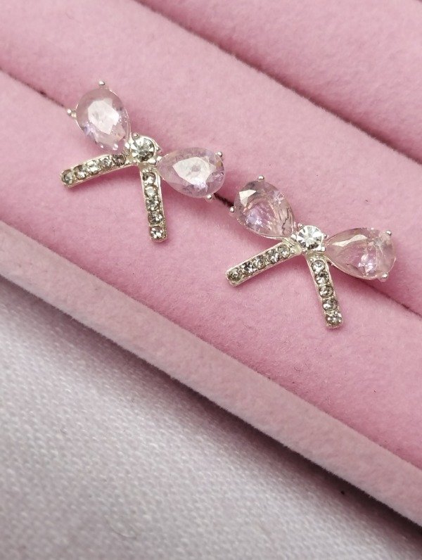 Producto - Aros pasantes moño rosa