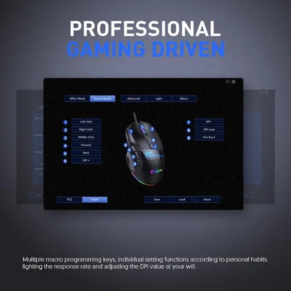 Producto - Mouse Gamer RGB con Cable G6 9 Botones - 5