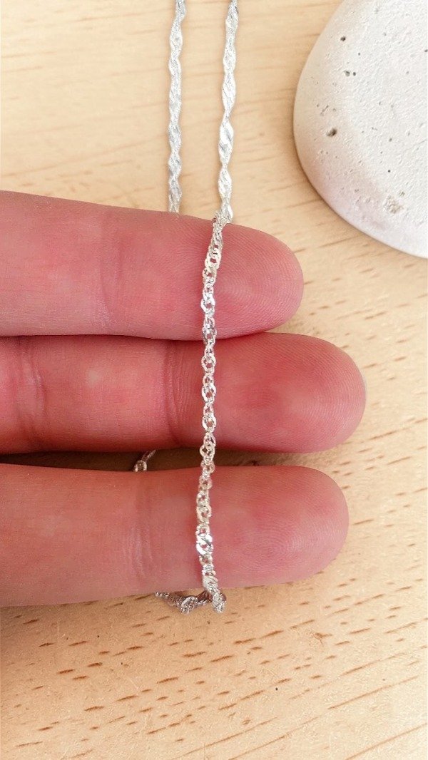 Producto - Cadena de Plata 925 Singapur grosor medio