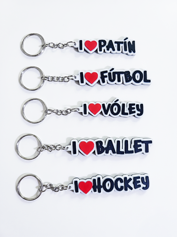 Producto - Llaveros Deportes I LOVE  20 unidades