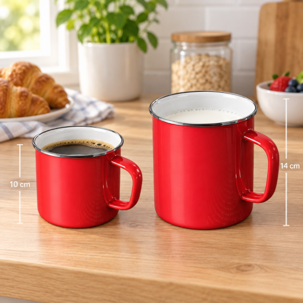 Producto - SET DE 2 JARROS ENLOZADOS 10 Y 14 CM DE ALTO - 2