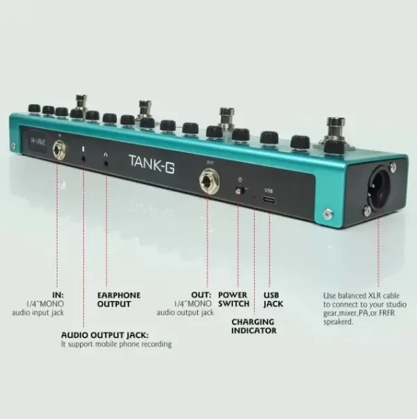 Producto - M-VAVE TANK-G PEDALERA MULTIEFECTO  PARA GUITARRA AUDIO USB IRS - 2