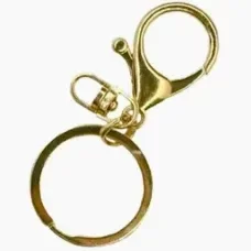 Producto - ARGOLLA PARA LLAVERO CON MOSQUETON DORADO x 10