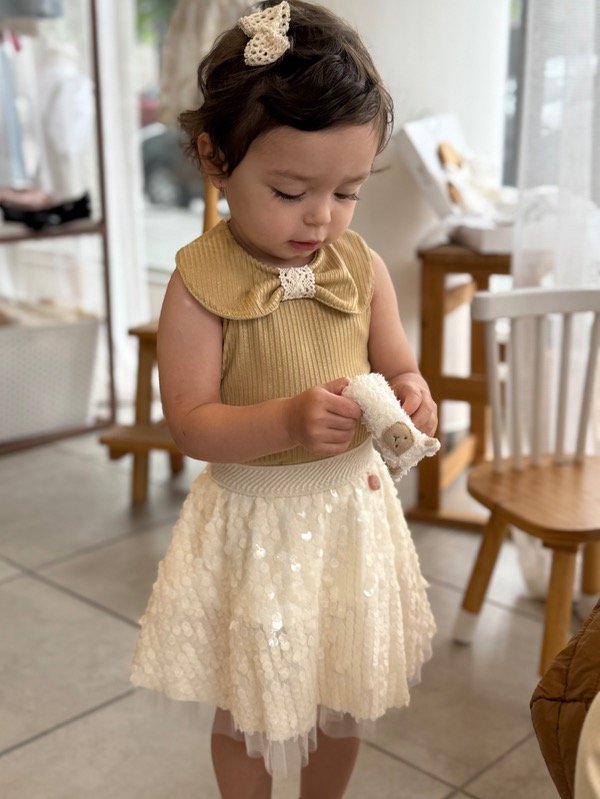 Producto - Pollera BB Lentejuela Natural