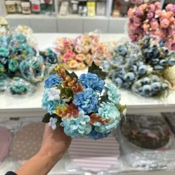 Producto - Ramo flores F13 hortensias Celeste