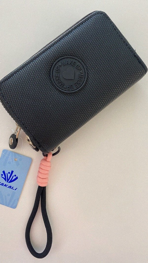 Producto - Billetera mediana doble Makeup. Negro