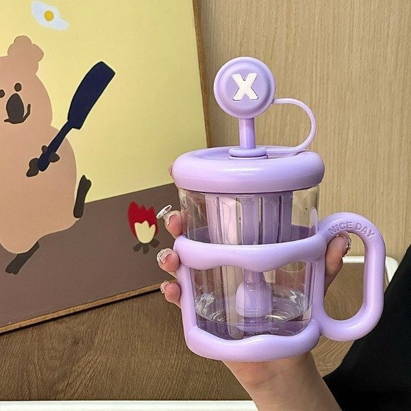 Producto - Vaso hermético con cuchara y sorbete para bebida, yogurtera o fruta 450ml - 4