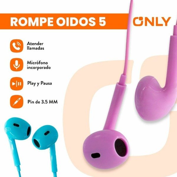 Producto - Auricular 3.5mm Only Rompeoídos 5 CELESTE - 3