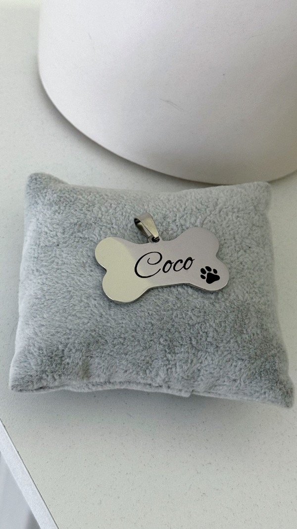 Producto - Dije huesito mascota ACERO - 2