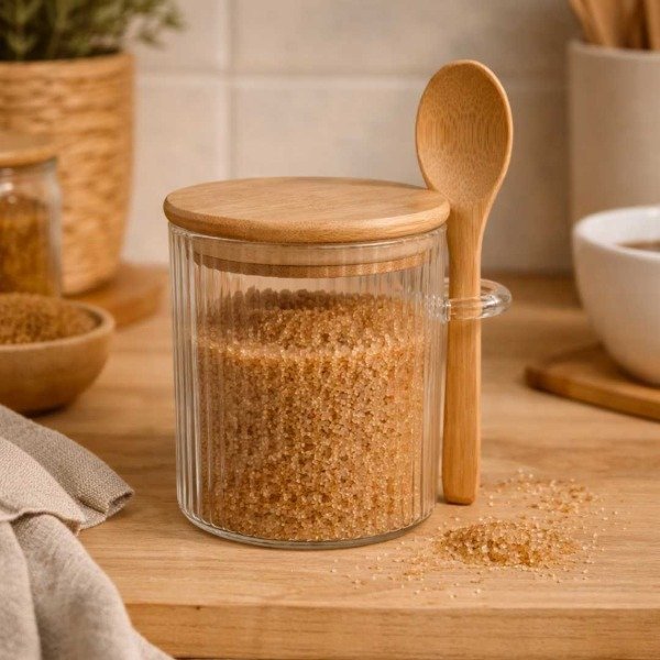 Producto - FRASCO ESPECIERO CON CUCH Y TAPA BAMBU