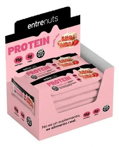 Producto - Barra Proteica entrenuts Protein Frutilla Deli 46g x 10uni