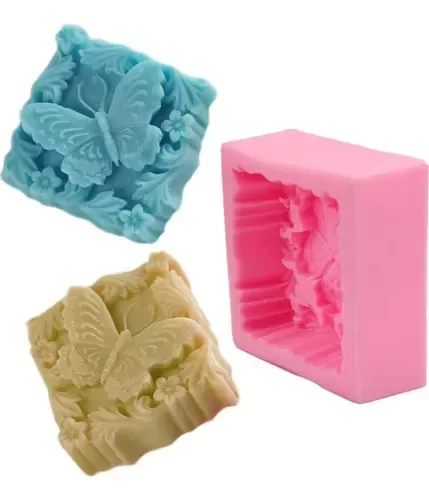 Producto - MOLDE SILICONA CUBO 3D MARIPOSA Y FLORES
