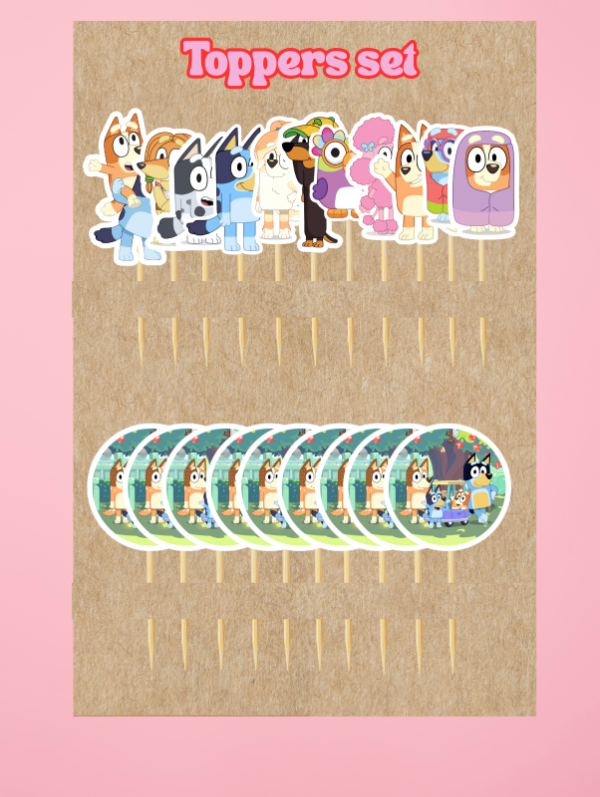 Producto - Set de toppers x 22 und bluey