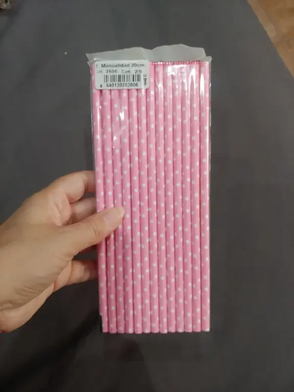 Producto - SORBETE POLIPAPEL LUNARES ROSA 25PCS