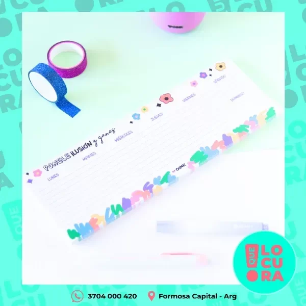 Producto - Planner 28x10 - Ponele Ilusión y Ganas