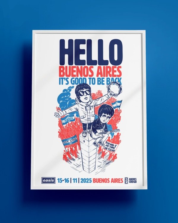 Producto - Cuadro A3 Oasis " Hello Obelisco "