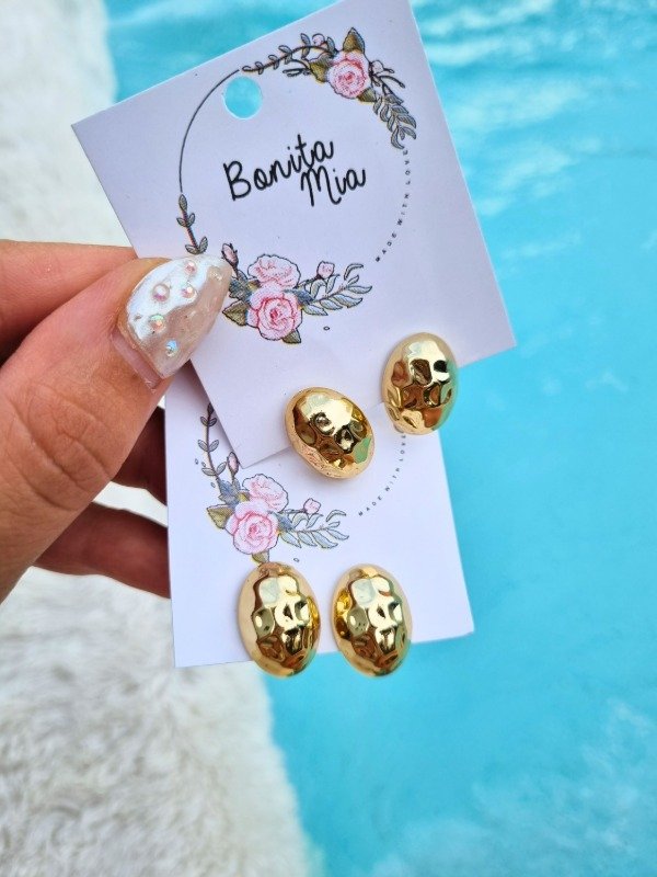 Producto - AROS CHUNKY MEDIO OVALO DORADO