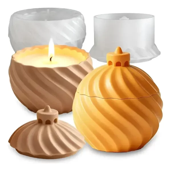 Producto - Molde Silicona Alhajero Contenedor De Velas Bola Navideña - 0