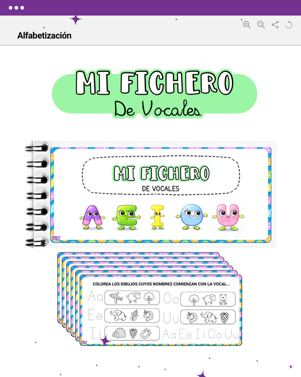 Producto - MI FICHERO DE VOCALES