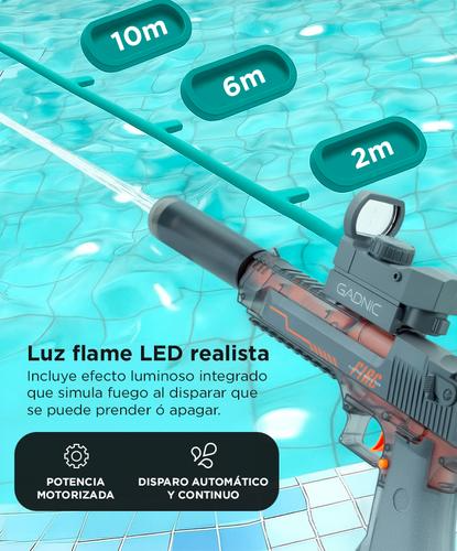 Producto - Pistola De Agua Automatica c/luz led fuego -capacidad 500ml -alcance 10mts -disp - 2