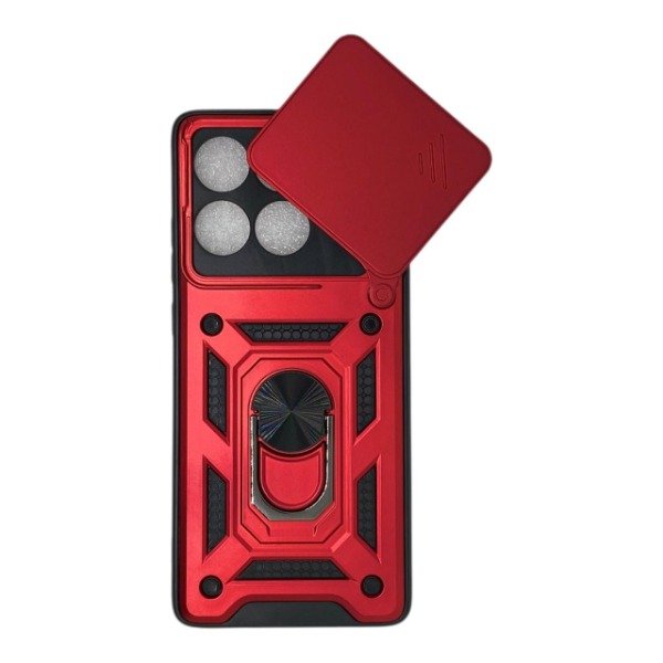 Producto - Funda Reforzada Con Tapa Camara y Anillo Para Motorola Edge 60 Pro Rojo