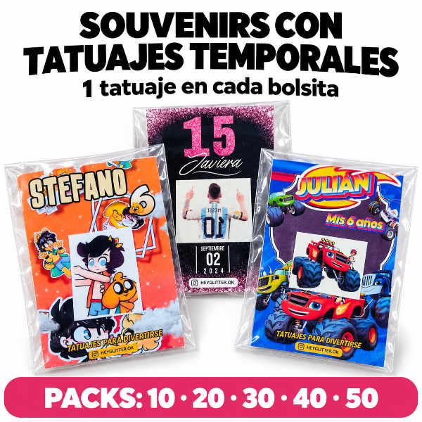 Producto - Souvenirs Personalizados con 1 tatuaje temporal - 0
