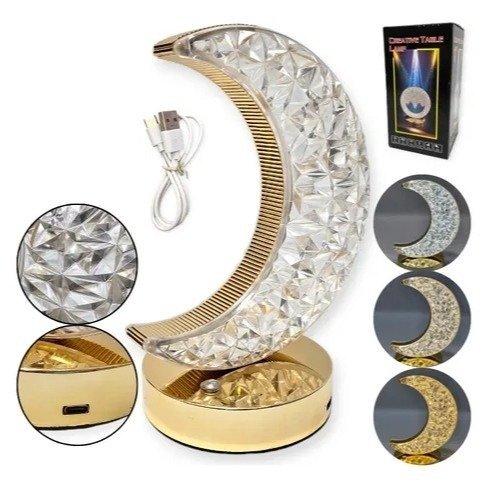 Producto - Lampara Velador Recargable USB Cristal Luna 31