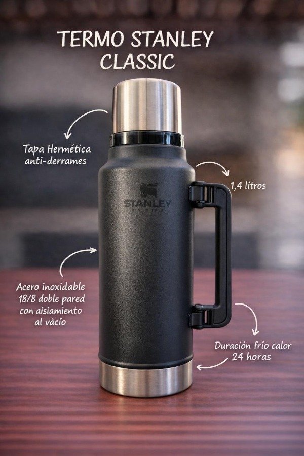 Producto - Termo Stanley 1.4 litros Classic Bottle Negro