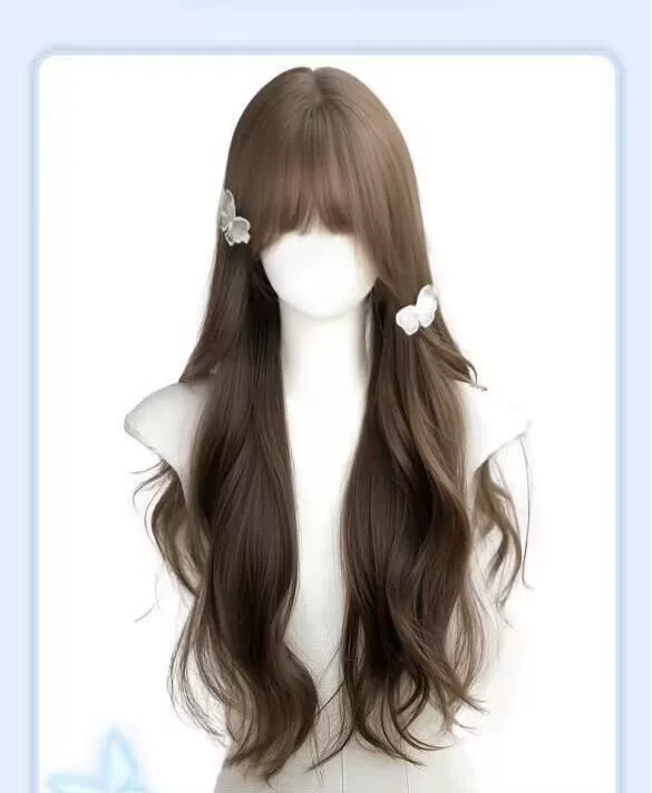 Producto - Peluca Ondulada Flequillo Dark Brown