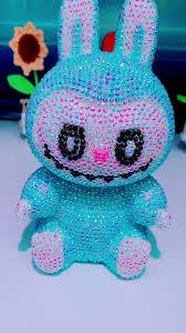 Producto - DIAMOND PAINTING ALCANCIA 20CM LABUBU CELESTE