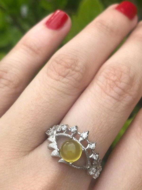 Producto - ANILLO EYES PREHNITA PLATA 925