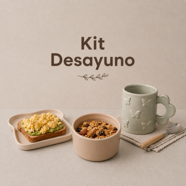 Producto - Kit Desayuno - Molde para Cerámica PDF Imprimible incluye bowl, platito y taza