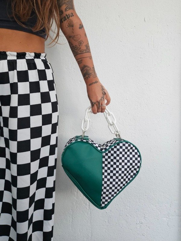 Producto - Bandolera corazon damero