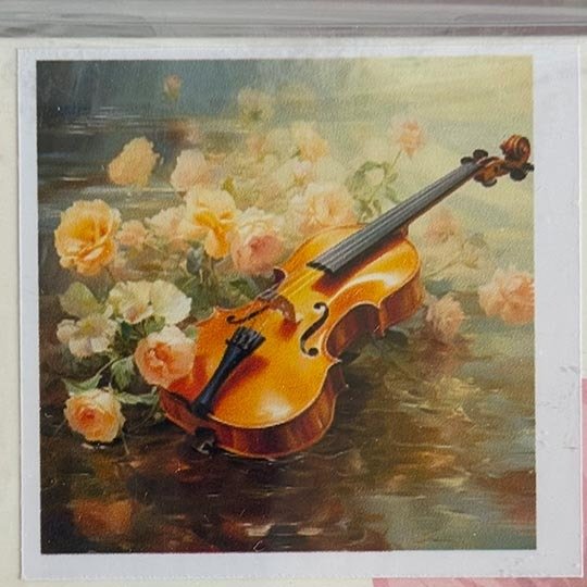 Producto - DIAMOND PAINTING 30X30 HI STONE VIOLIN ENTRE FLORES