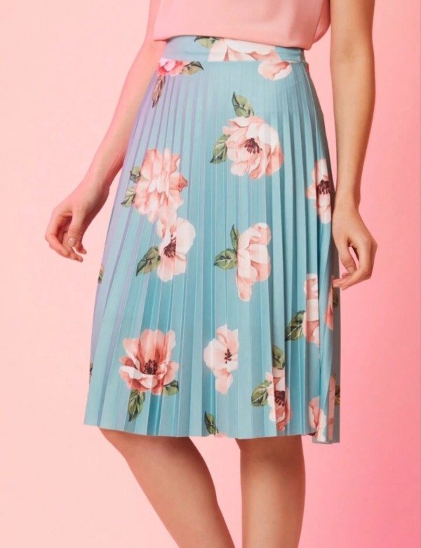 Producto - Pollera importada plisada ESTAMPADA (Art. 265) Talle M