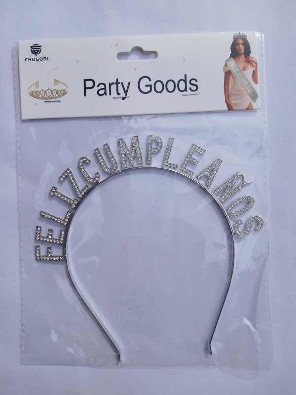 Producto - Vincha c/Strass Metal DELUXA "FC" Plata