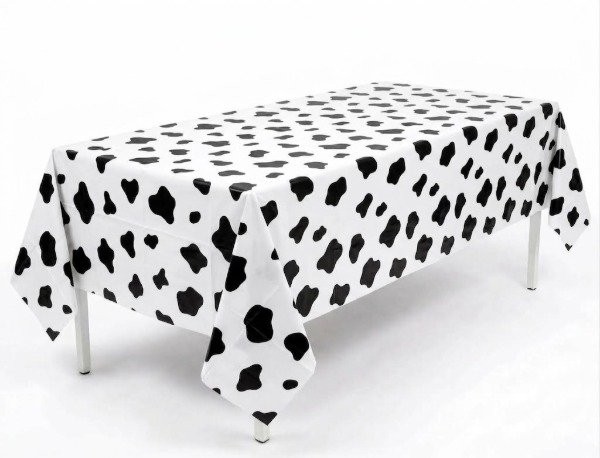 Producto - Mantel Metalizado Descartable Blanco / Manchas Vaquita - 4