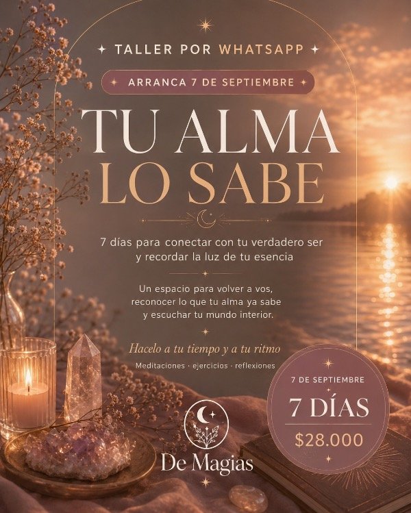 Producto - Taller: Tu Alma lo Sabe 07 de septiembre