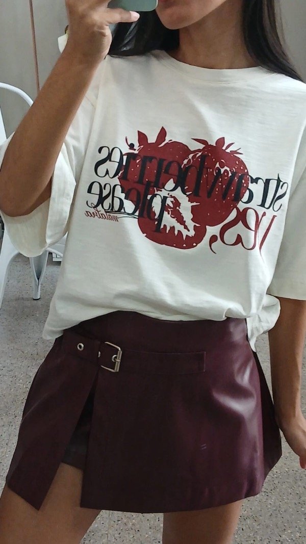 Producto - Remera stramberry natural