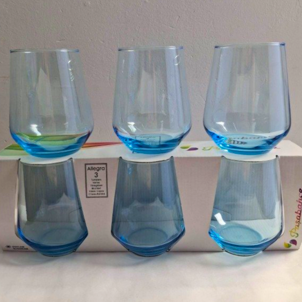 Producto - Vaso Agua 425 ml Azul Allegra x 3