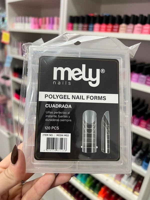 Producto - CÁPSULAS DUAL SYSTEM POLYGEL NAIL FORMS MELY CUADRADA 120PCS