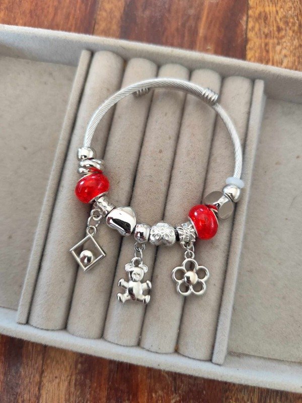 Producto - Pulsera Pandora roja osito.