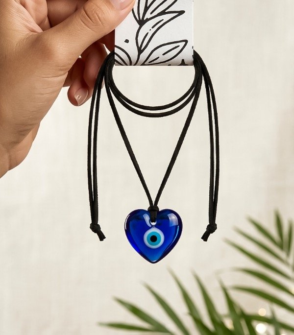 Producto - Chocker ojo turco corazón cristal de murano